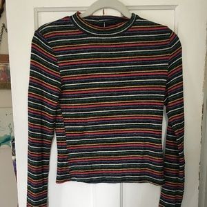 UO Out From Under Cropped Stripe Long Sleeve